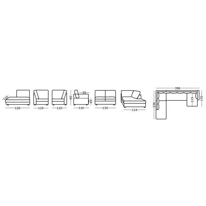 Linden Chaise Lounge Suite LHF - Paulas Home & Living