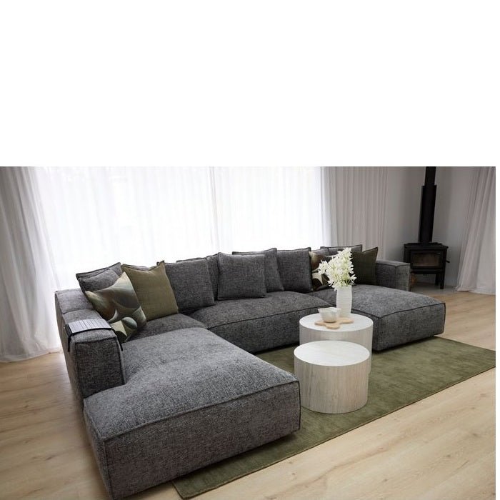 Linden Chaise Lounge Suite LHF - Dark Grey - Paulas Home & Living