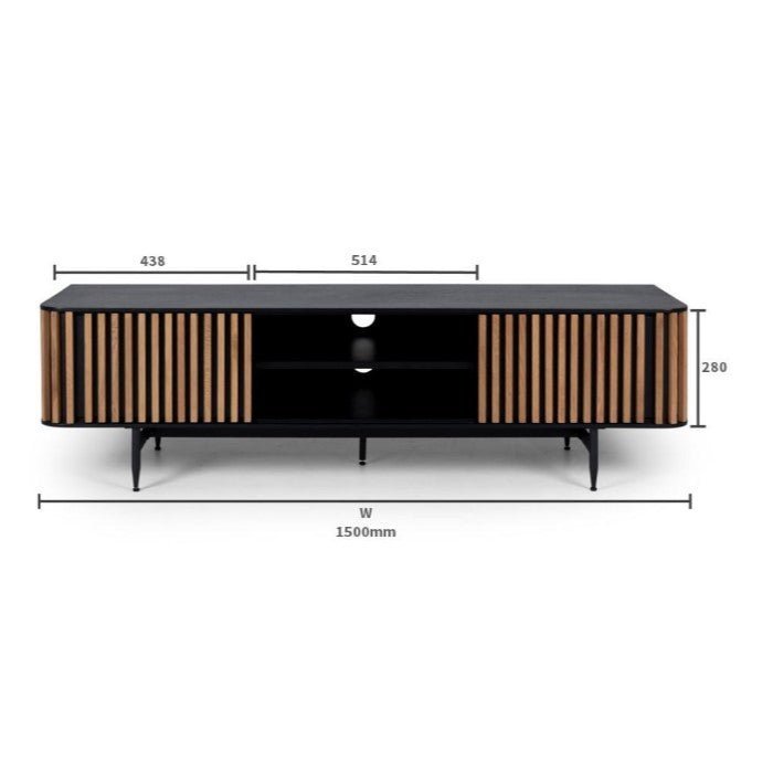 Linea TV Stand - All Black - Paulas Home & Living