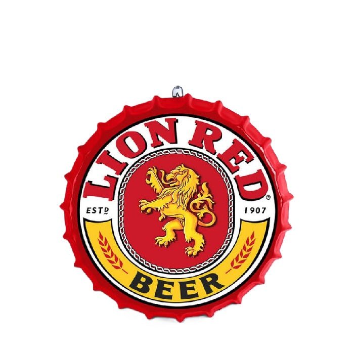 Lion Red Bottle Top Sign - Paulas Home & Living