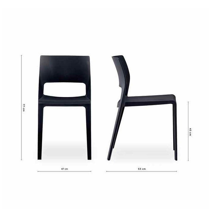 Lyric Outdoor Chair - Black (Stackable) - Paulas Home & Living