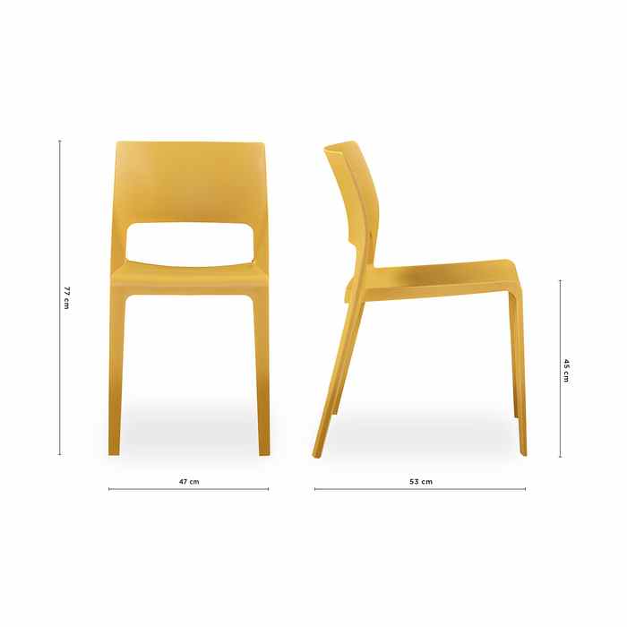 Lyric Outdoor Chair - Mustard (Stackable) - Paulas Home & Living