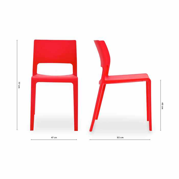Lyric Outdoor Chair - Red (Stackable) - Paulas Home & Living