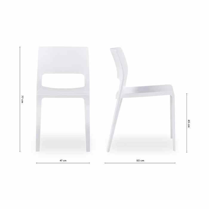 Lyric Outdoor Chair - White (Stackable) - Paulas Home & Living