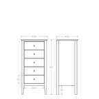 Mabel Lingerie Chest 5 Drawer - Paulas Home & Living