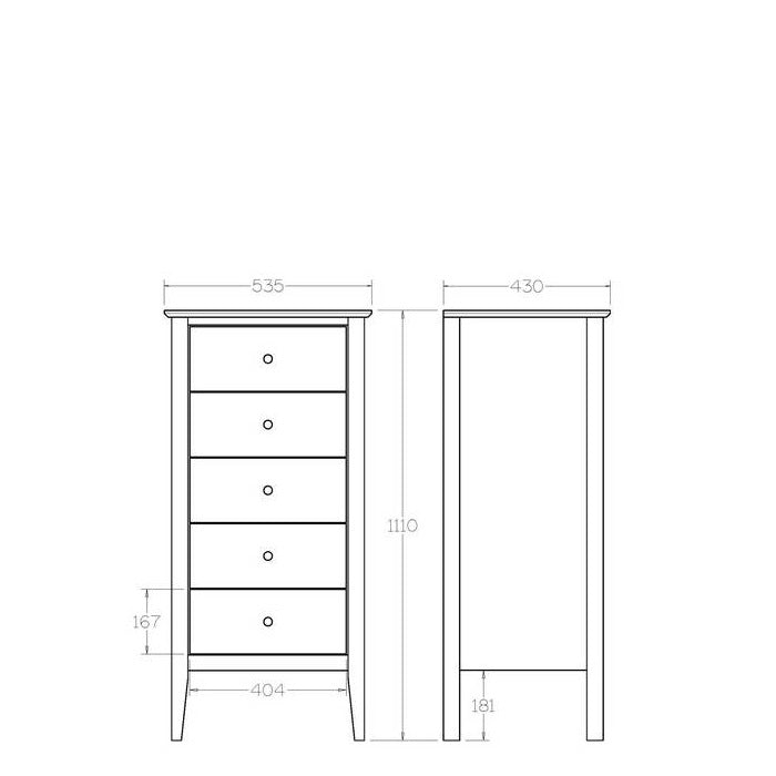 Mabel Lingerie Chest 5 Drawer - Paulas Home & Living