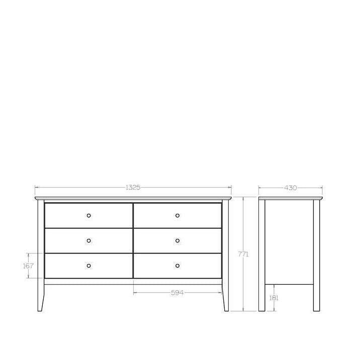 Mabel Lowboy 6 Drawer - Paulas Home & Living
