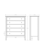 Mabel Tallboy 5 Drawer - Paulas Home & Living