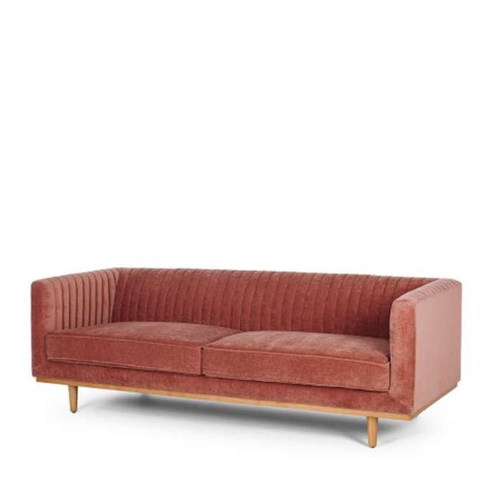 Madison 3 Seater Velvet - Amber Rose Polyester - Paulas Home & Living