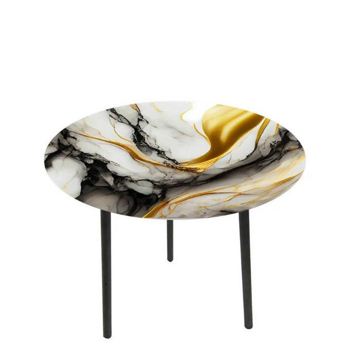 Marble Glass Side Table - Paulas Home & Living