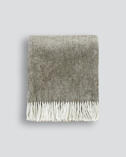 Martinborough Olive Throw (100% Wool) - Paulas Home & Living