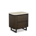 Mel 2 Dr Bedside Cabinet - Fluted Side Panels - Paulas Home & Living