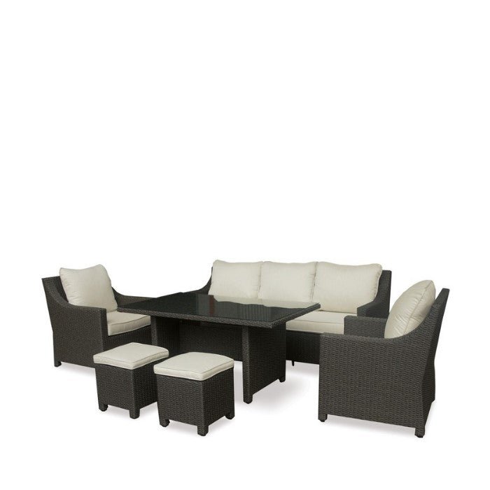Mesa 6 Piece Low Dining Outdoor Lounge Suite - Paulas Home & Living