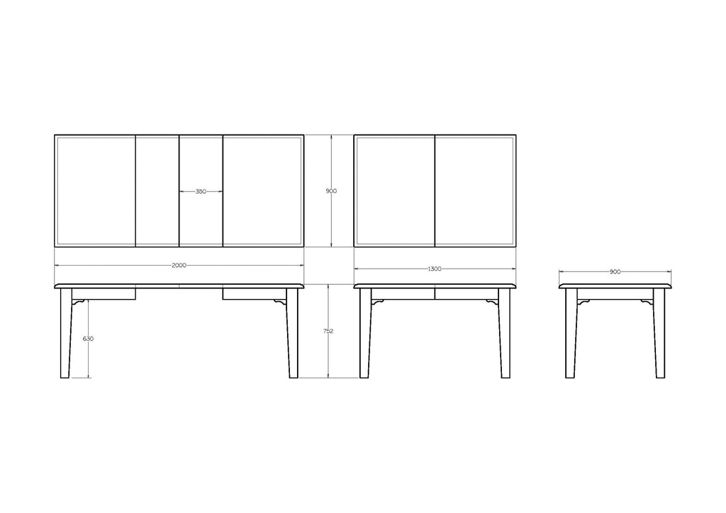 Mill - Yard Dining Table Extensions 1300 - 2000w & 1800 - 2600w - Paulas Home & Living