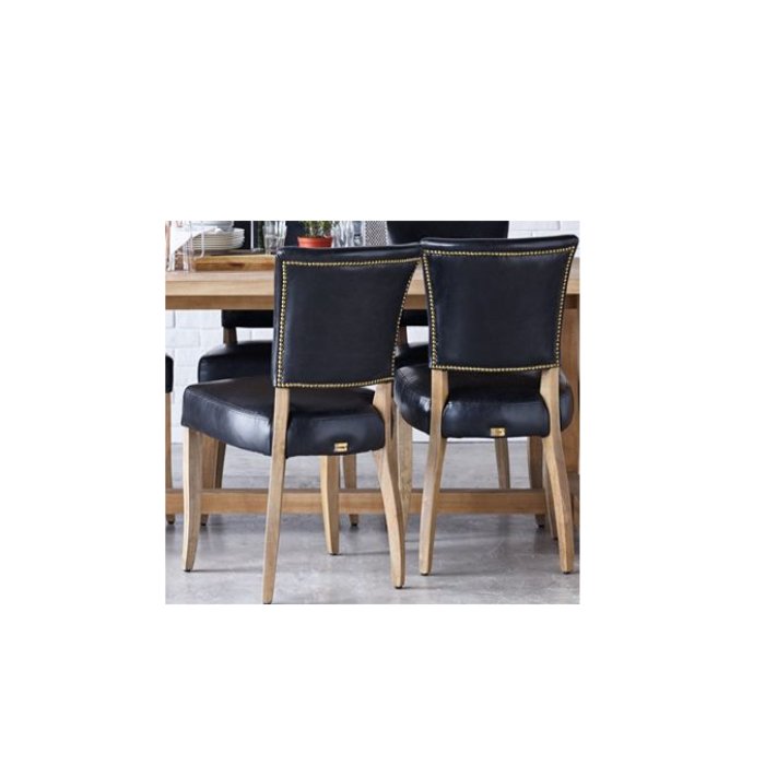 MIMI Dining Chair - Riders Black with Weathered Oak - Paulas Home & Living