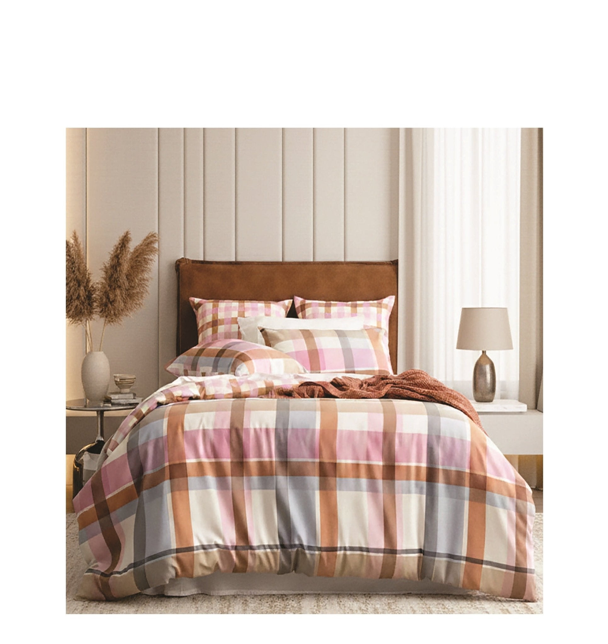 Miranda Check Quilt Cover Set - Paulas Home & Living