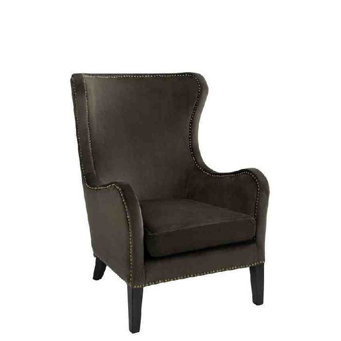 Mischa Armchair Dark Brown Velvet - Paulas Home & Living
