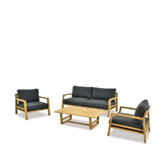 Moana Outdoor Lounge Suite - Teak - 4 piece - Paulas Home & Living