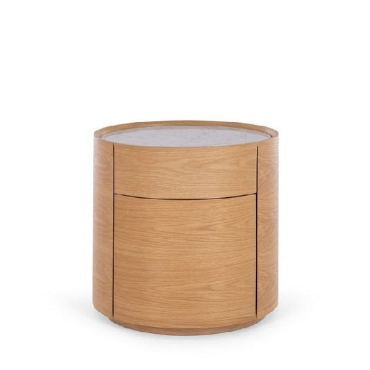 Muse 2 Dr Bedside - Marble Top & Oak - Paulas Home & Living