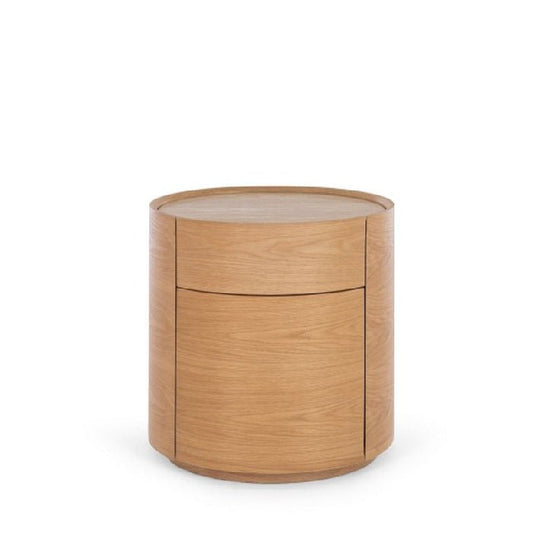 Muse 2 Dr Bedside - Travertine Top & Oak - Paulas Home & Living