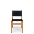 Ned Dining Chair - Black (Teak & Leather) - Paulas Home & Living