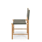 Ned Dining Chair - Olive (Teak & Leather) - Paulas Home & Living