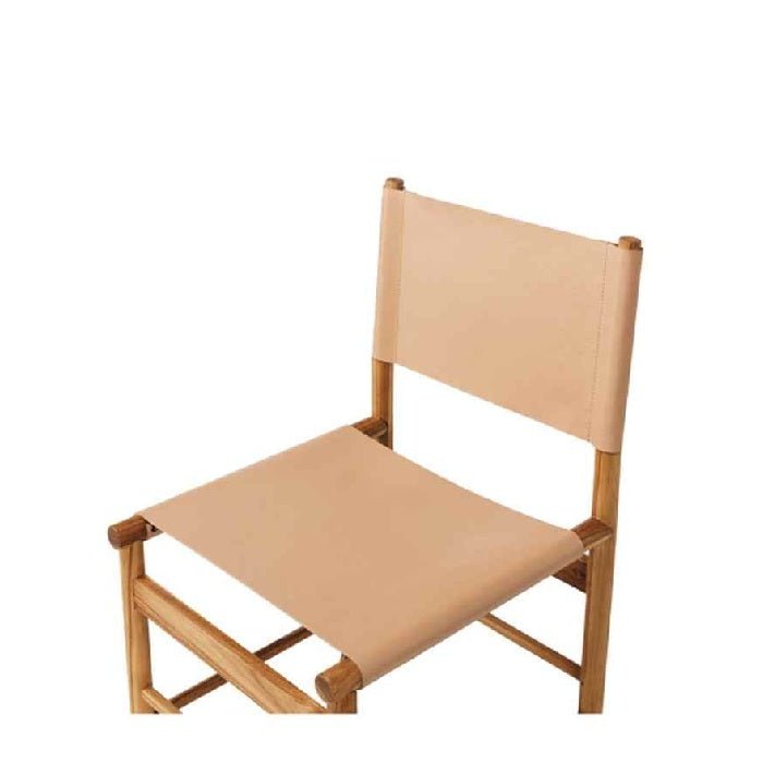 Ned Dining Chair - Plush (Teak & Leather) - Paulas Home & Living