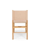 Ned Dining Chair - Plush (Teak & Leather) - Paulas Home & Living