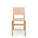 Ned Dining Chair - Plush (Teak & Leather) - Paulas Home & Living