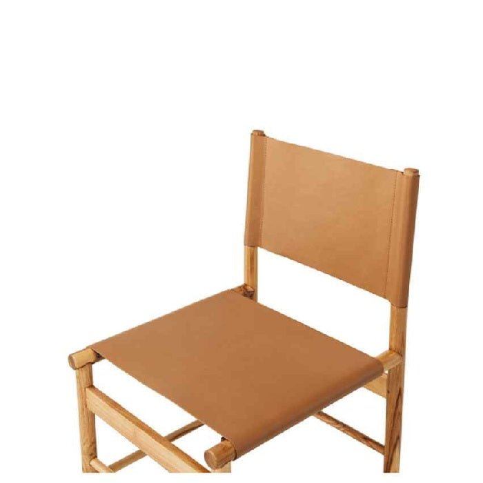 Ned Dining Chair - Saddle (Teak & Leather) - Paulas Home & Living