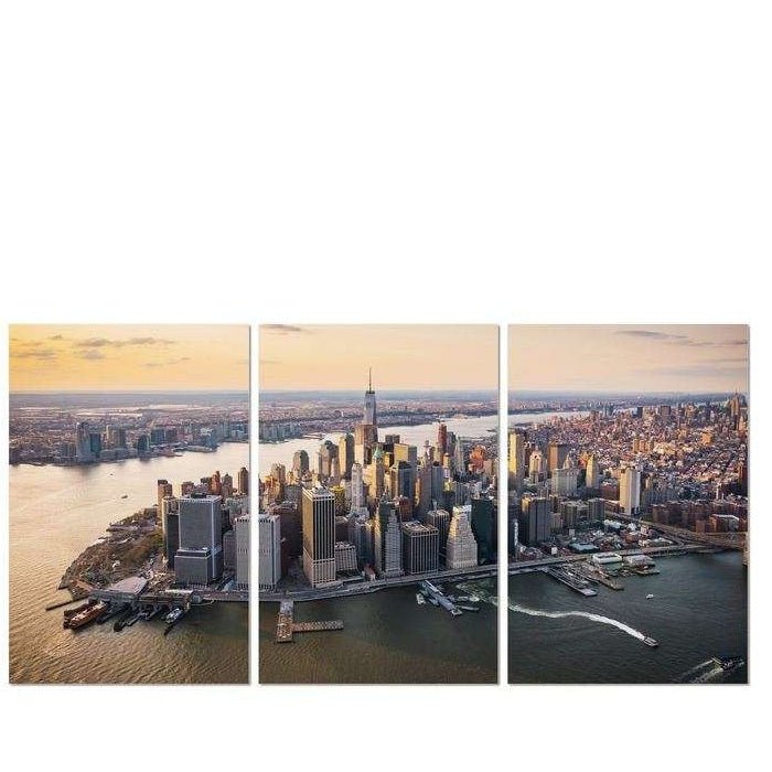 New York 3pc 1800w x 900h Perspex Wall Art - Paulas Home & Living