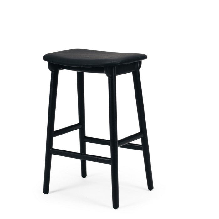 Niles Barstool (Black Oak) PU - Paulas Home & Living