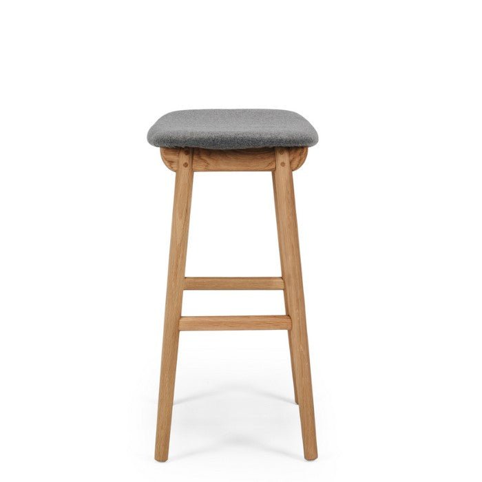 Niles Barstool (Natural Oak) Fabric - Paulas Home & Living