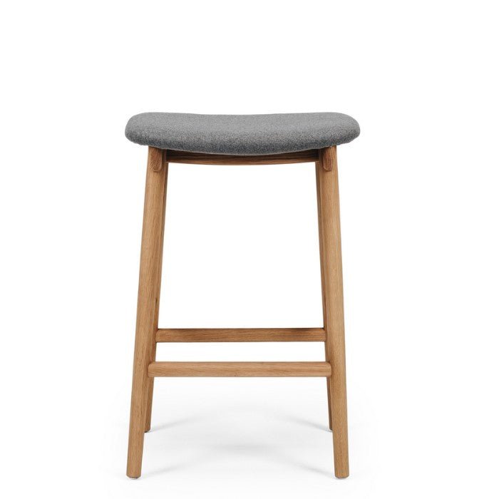 Niles Barstool (Natural Oak) Fabric - Paulas Home & Living
