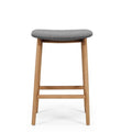 Niles Barstool (Natural Oak) Fabric - Paulas Home & Living