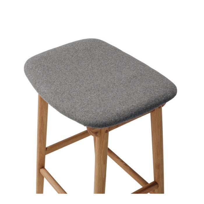 Niles Barstool (Natural Oak) Fabric - Paulas Home & Living