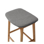 Niles Barstool (Natural Oak) Fabric - Paulas Home & Living
