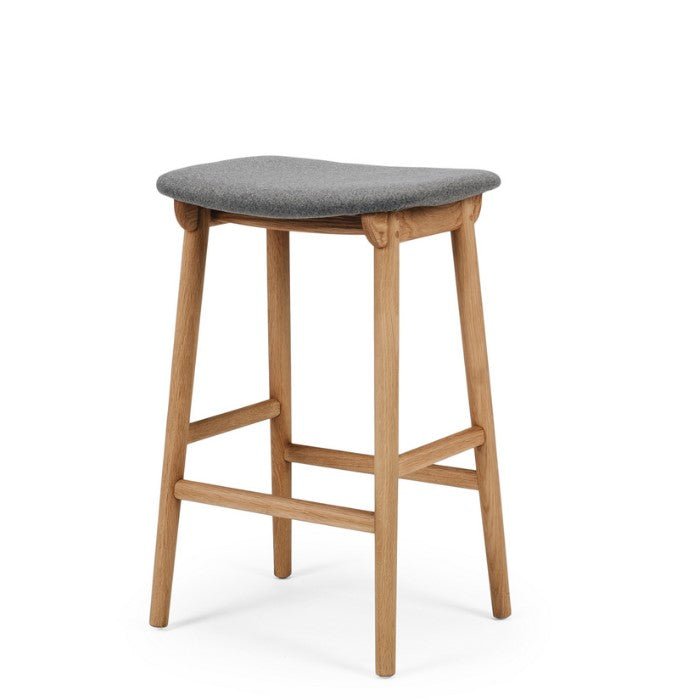 Niles Barstool (Natural Oak) Fabric - Paulas Home & Living