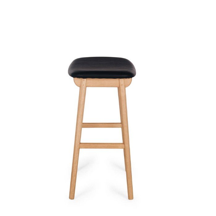 Niles Barstool (Natural Oak) PU - Paulas Home & Living