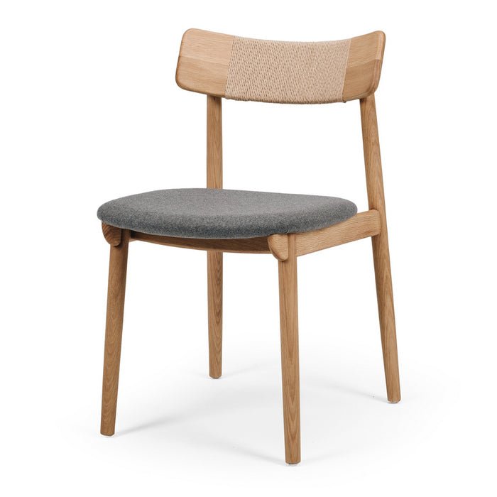 Niles Dining Chair (Natural Oak) Fabric - Paulas Home & Living