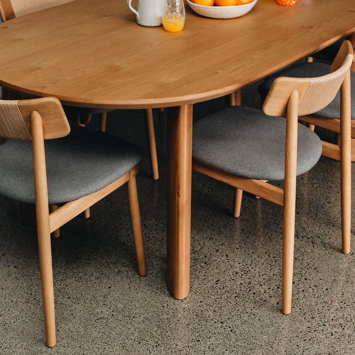 Niles Dining Chair (Natural Oak) Fabric - Paulas Home & Living