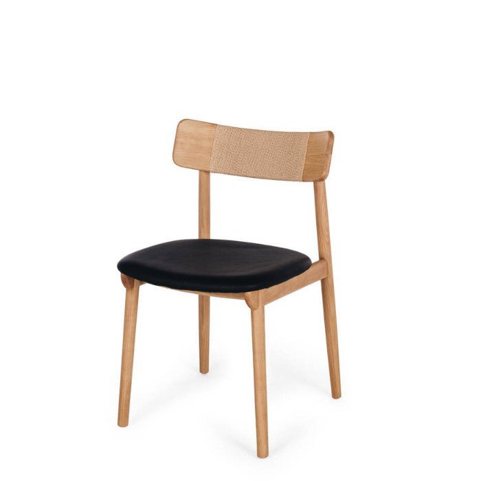 Niles Dining Chair (Natural Oak) PU - Paulas Home & Living