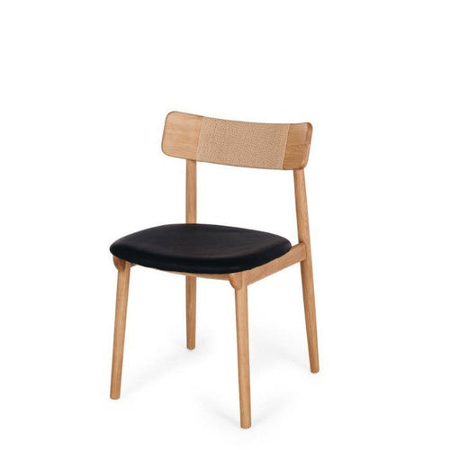 Niles Dining Chair (Natural Oak) PU - Paulas Home & Living