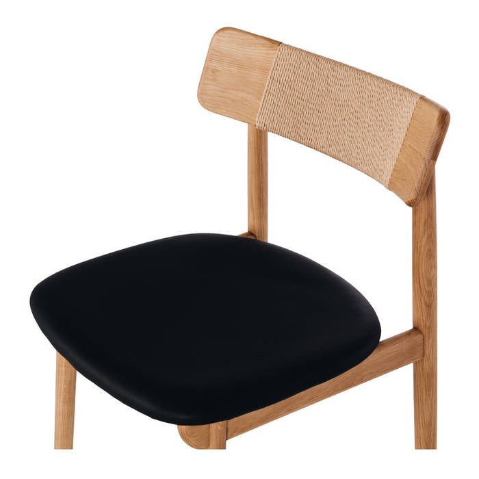 Niles Dining Chair (Natural Oak) PU - Paulas Home & Living