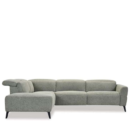 Nina 3 Seater Chaise Recliner LHF - Milan Green fabric - Paulas Home & Living