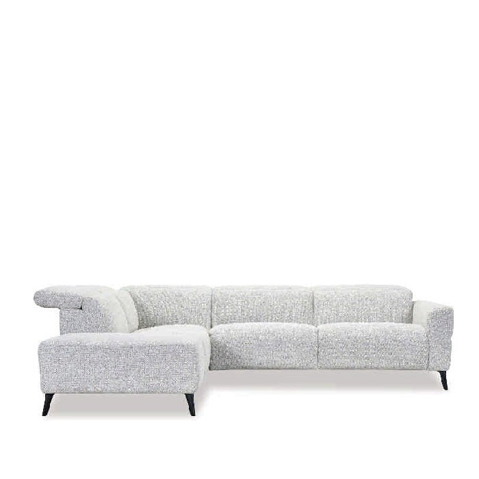 Nina 3 Seater Chaise Recliner LHF - Milan Pepper fabric - Paulas Home & Living