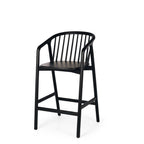 Nord Barstool Black Oak) Black PU Seat - Paulas Home & Living