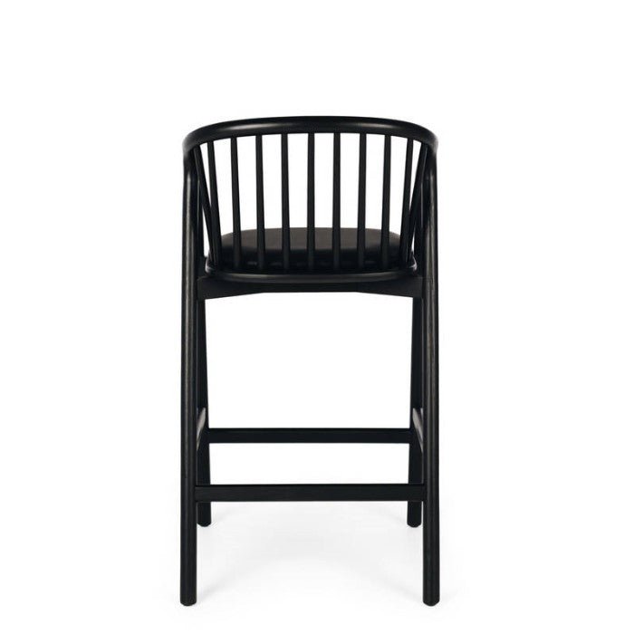 Nord Barstool Black Oak) Black PU Seat - Paulas Home & Living