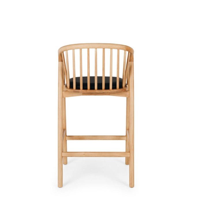 Nord Barstool Natural Oak) Black PU Seat - Paulas Home & Living