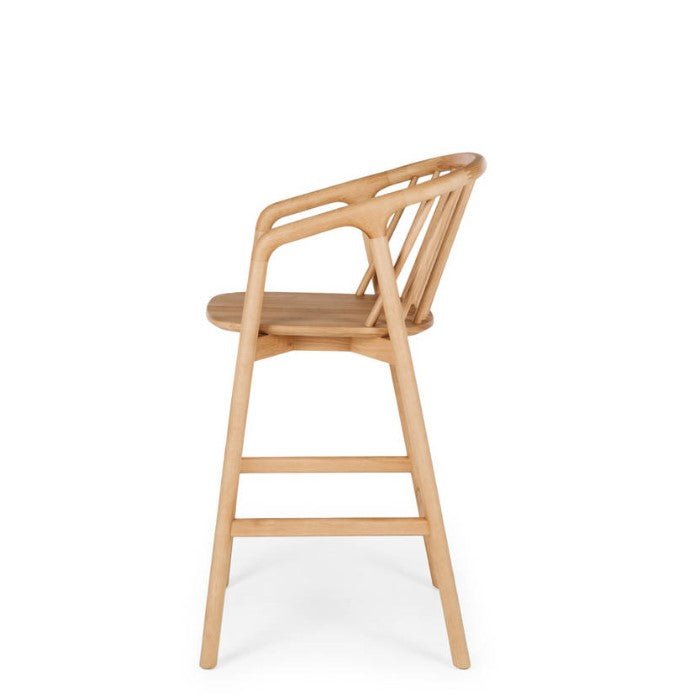 Nord Barstool Natural Oak) Black PU Seat - Paulas Home & Living